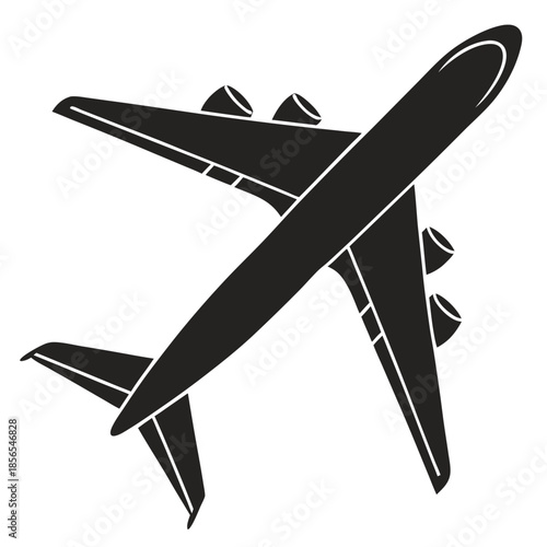 Overhead Silhouette of a Modern Jet Airliner airplane