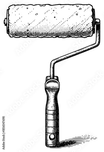 a vintage drawing of a tool used for painting illustration, drawing, engraving, illustration, tool, against transparent background