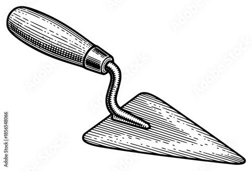 a trowel with a handle on a , handle, against transparent background