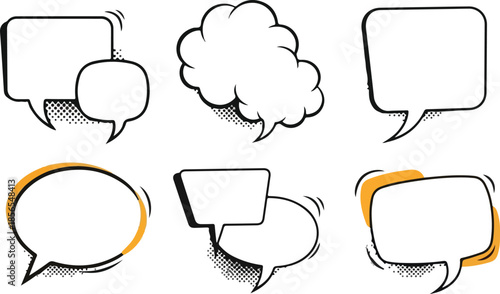 Diverse Collection of Speech Bubbles Communication and Thought Design Elements