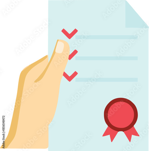 hand with check mark