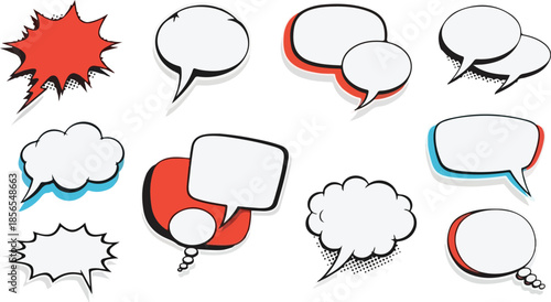 Collection of Various Speech Bubble Designs and Styles for Communication and Expression