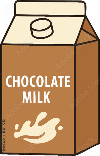 Carton of Chocolate Milk Illustration.