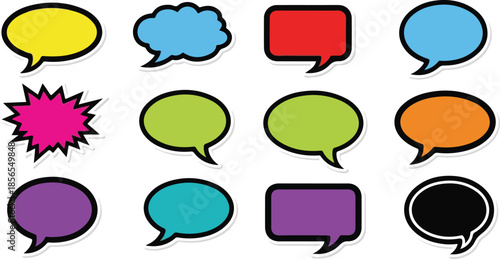 Collection of Speech Bubbles Vector Graphics for Communication and Design