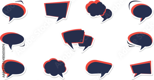Collection of Speech Bubbles Diverse Shapes and Designs for Communication and Messaging