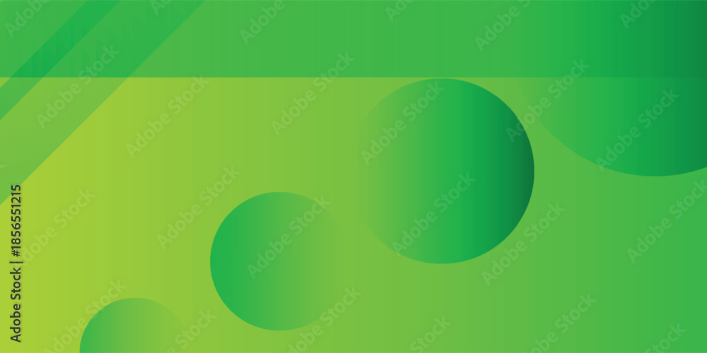 Fototapeta premium Abstract Green Gradient Background with Dynamic Circles and Lines.