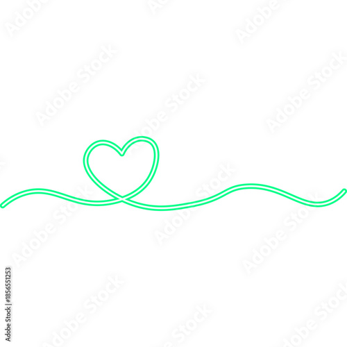 Continuous Line Heart Neon