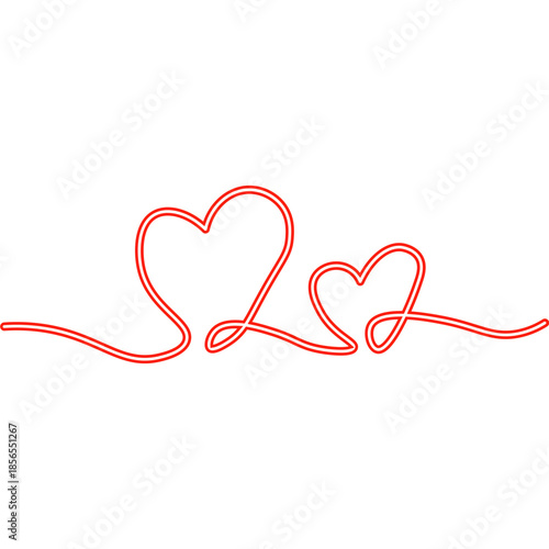 Continuous Line Heart Neon