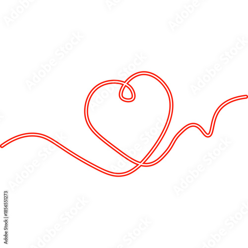 Continuous Line Heart Neon