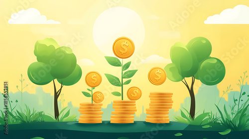 Business and sales-themed background with icons like shopping carts, money, stores, and packages. Ideal for wallpaper, presentations, marketing, and e-commerce designs.