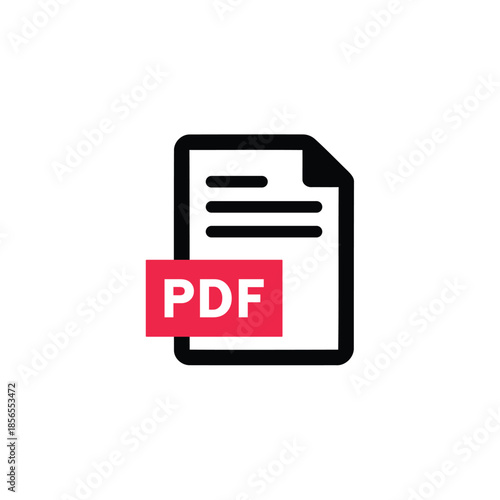 Pdf file icon for digital document