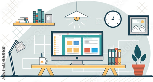 Modern home office workspace setup