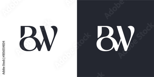 Tableau sur toile BW Letter Minimalist Logo Design Vector , Initial Logo Vector for Identity