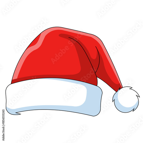 Classic Red and White Santa Hat for Christmas Celebrations