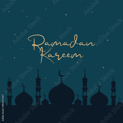 Ramadan Kareem Islamic holiday greeting cards, social media banners