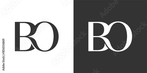 BO Letter Minimalist Logo Design Vector , Initial Logo Vector