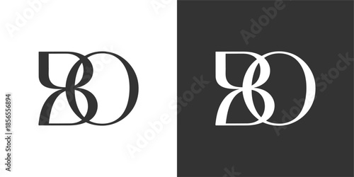 BO Letter Minimalist Logo Design Vector , Initial Logo Vector