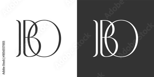 BO Letter Minimalist Logo Design Vector , Initial Logo Vector