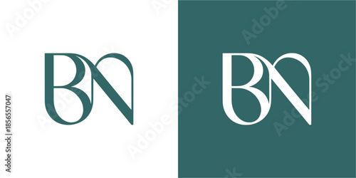 BN Letter Abstract Logo Design Vector , Initial Logo Vector
