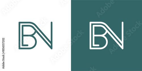 BN Letter Abstract Logo Design Vector , Initial Logo Vector