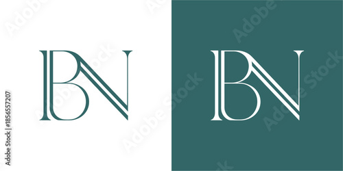 BN Letter Abstract Logo Design Vector , Initial Logo Vector
