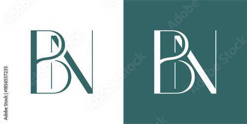 BN Letter Abstract Logo Design Vector , Initial Logo Vector