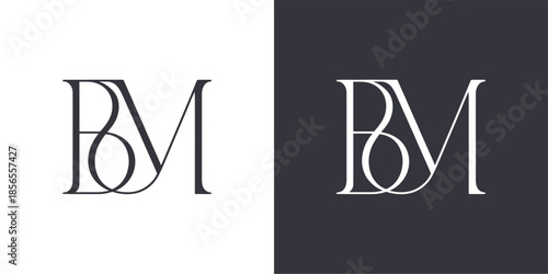 BM Letter Minimalist Logo Design Vector , Initial Logo Vector