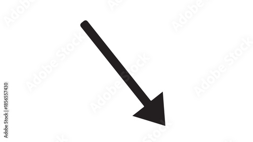 Black downward arrow icon in minimalist design with dark color scheme on white background for user interface