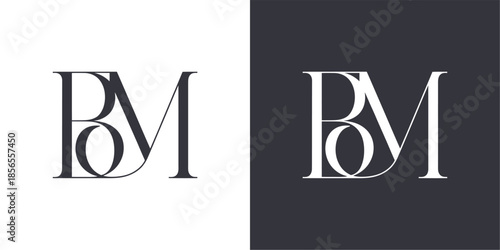 BM Letter Minimalist Logo Design Vector , Initial Logo Vector
