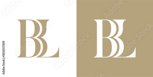 BL Letter Monogram Logo Design Vector , Initial Logo Vector for Brand Company