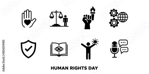 A collection of human rights content vector icon designs in a modern, simple, clean, and abstract style. Icons for business, social media, and personal branding.