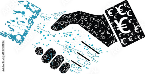 Hand holding euro currency symbol