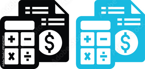 Approved invoice vector icon set.Financial document payment confirmation.