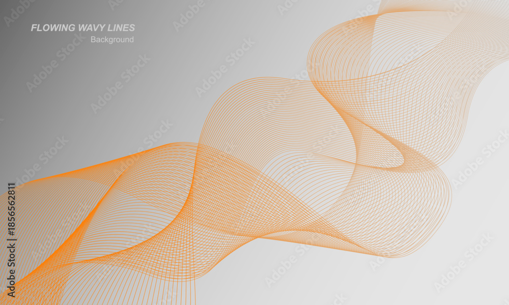 Fototapeta premium Abstract background gradient orange grey flowing wavy lines, modern dynamic composition with flowing wavy lines effect.
