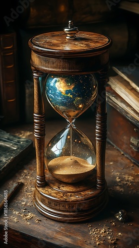 Hourglass with Earth Globe: A Symbolic Representation of Temporal Passage