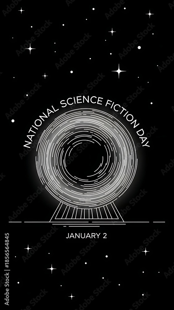 Obraz premium National Science Fiction Day poster with futuristic design
