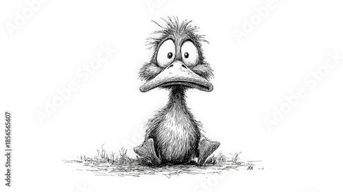 Quackers of Confusion: A Frazzled Duck in Ink. Generative AI