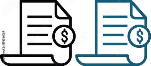 Approved invoice vector icon set.Financial document payment confirmation.