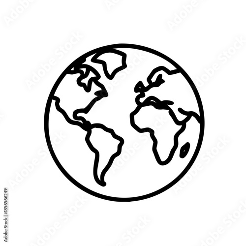 Global Perspective: An emblem of our planet, showcasing the interconnectedness of continents and oceans in a clean, minimalist design.
