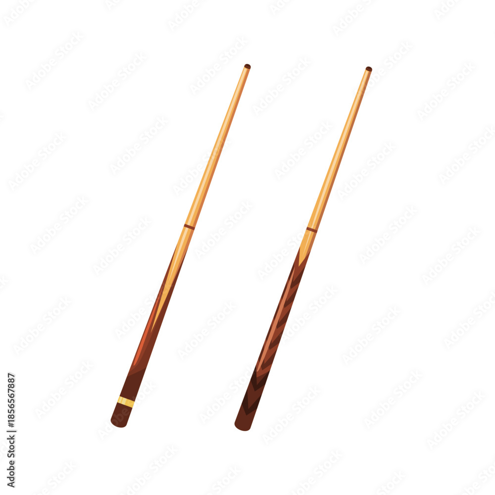 Ταπετσαρία Billiard stick vector illustration, wooden billiard cue sticks icon, billiard cl