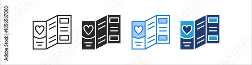 Brochure Icon Set Multiple Style Vector Collection