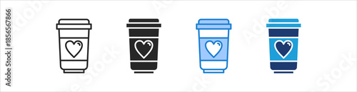 Coffee Cup Icon Set Multiple Style Vector Collection