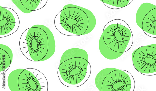 Cute kiwi fruits pattern background vector design