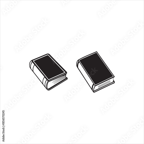 Simple Black Silhouette of a Book Icon Illustration