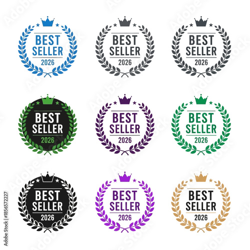 Best Seller Badge Icons Set – Award Seal Labels for Ecommerce, Marketing & Product Promotion