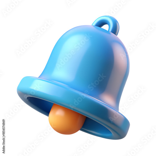 3d notification bell icon glossy finish smooth 