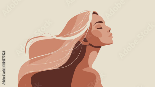 Minimal Woman Portrait Illustration with Soft Color Palette
