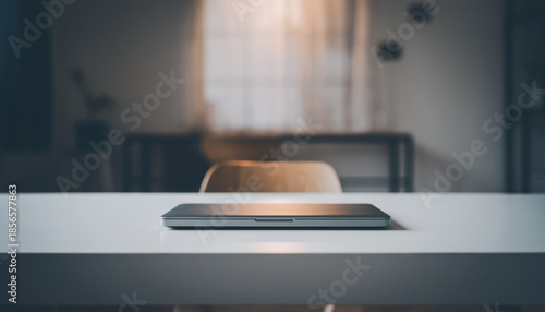 Minimal Home Office Desk with Copy Space