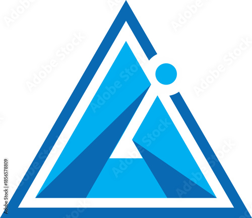  3d abstract  triangle technology   symbol logo