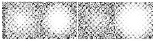 Halftone dots pattern background abstract monochrome texture. Grain noise overlay gradient circle retro comic design.